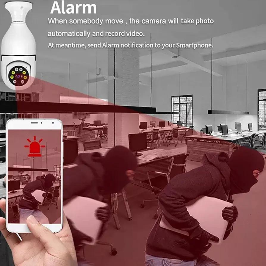 360° Smart WiFi Bulb Security Camera – 1080P HD Wireless IP Camera with Night Vision & Mobile Control