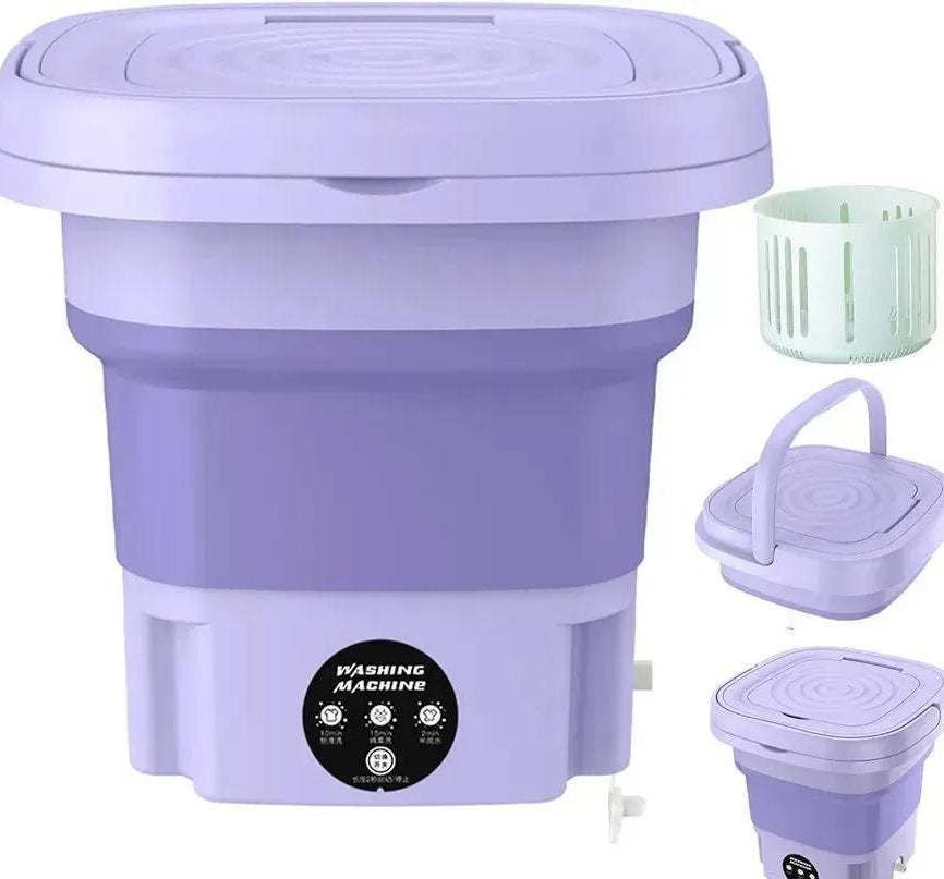 Portable Foldable Mini Washing Machine – Compact Travel Laundry Washer