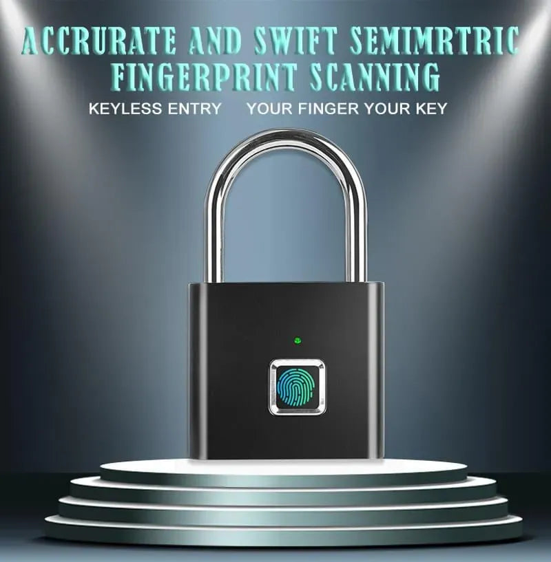 Smart Fingerprint Padlock – Keyless USB Rechargeable Security Lock