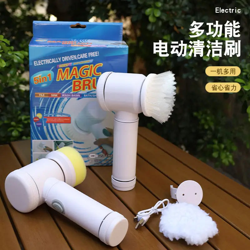 5-in-1 Cordless Electric Cleaning Brush – Multi-Purpose Power Scrubber for Kitchen, Bathroom & Home