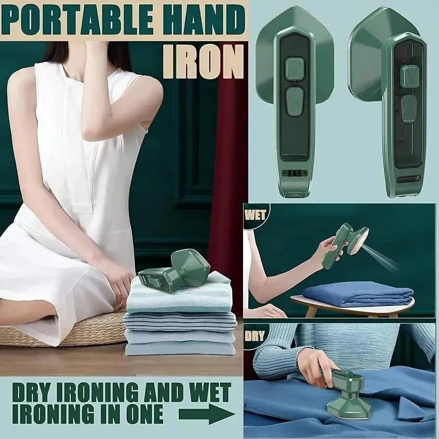 2-in-1 Portable Mini Steam Iron – Dry & Wet Ironing for Clothes Travel Friendly