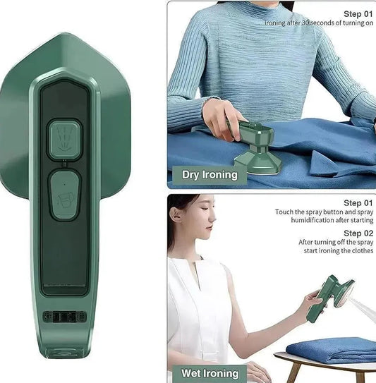 2-in-1 Portable Mini Steam Iron – Dry & Wet Ironing for Clothes Travel Friendly