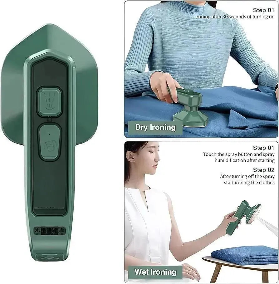 2-in-1 Portable Mini Steam Iron – Dry & Wet Ironing for Clothes Travel Friendly